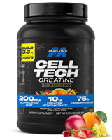 MuscleTech Cell-Tech Creatine Monohydrate Powder - Tropical Citrus Punch - Pre-Workout Focus Stack for Gym Productivity - 3 lbs Tub