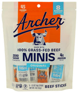 Archer Original Mini Beef Sticks – Clean-Label Protein Snack for Mindful Home Snacking, 4 OZ Pouch