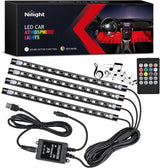 Nilight Premium Music Sync LED Strip Kit – High End Interior Lighting for Luxury Cars, 6000K RGB Color Range