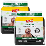 Glad for Pets Black Charcoal Puppy Pads - High-Rise Apartment Bathroom Tile Potty Station, 23 x 23 in, 100 Count