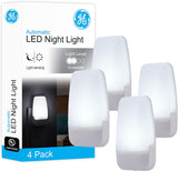 GE Sleeplite Plug in Night Light – Cool to Touch LED for Kids Room and Staircase Safety, 4 Pack