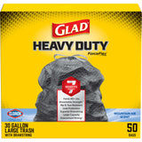 Glad ForceFlex Workspace Trash Bags for Distraction-Free Deep Work, 30 Gal Lemon Fresh Bleach, 50 Count
