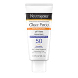 Neutrogena Clear Face Sunscreen Lotion – Streamlined, Fragrance-Free SPF 50 for a Simple Skin Routine