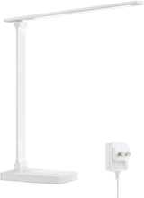 Lepro LED Desk Lamp – Modern Bedroom Decor Light in White, Foldable Arm for Small Spaces