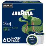 Lavazza Decaf Keurig K-Cup Pods – After-Hours Home Office Brew for Late Workers, Medium Roast 60-Count
