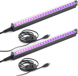 GREENIC UV Blacklight Bar 1ft 2-Pack – Housewarming Gift for Gamers and Room Decor Lovers, Plug-and-Play LED