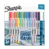 Sharpie Permanent Markers Mystic Gems Ultra Fine Point 24 Count - Decorative Labeling for Pantry Jars, Storage Bins, and Home Organization