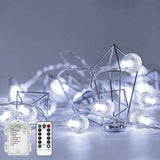 Metaku Globe Fairy Lights Battery Operated Simple Clean Design for Minimalist Bedroom and Intentional Living Room Decor Warm White 16.4ft