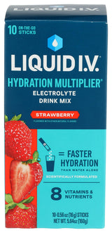 LIQUID IV Strawberry Hydration Multiplier – Daily Wellness & Self-Care Hydration, 10 Stick Packets