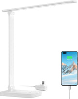 Lepro LED Desk Lamp with USB – Cool-to-Touch Study Light Safe for Kids' Bedrooms and Playroom Desks