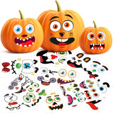 BainGsek Waterproof Pumpkin Face Stickers – Weather-Resistant Halloween Decor for Front Porch, Yard, and Garden Entryway
