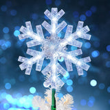 Dazzle Bright LED Snowflake Tree Topper – Child-Safe, Cool-to-Touch Holiday Light for Family Living Rooms