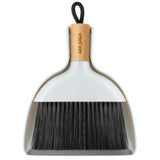 MR.SIGA Mini Dustpan and Brush Set, Streamlined Bamboo Cleaning Tool for Small Apartments and Studio Spaces