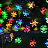 Dazzle Bright 100 LED Solar Snowflake Lights – 39FT Cord-Free Backyard & Fence Line Lighting, Waterproof Holiday Lights for Camping