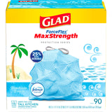 Glad ForceFlex MaxStrength 13 Gal Kitchen Trash Bags — Eucalyptus & Peppermint Scented Bags for a Calmer, Cleaner Kitchen Ritual, 90 Count