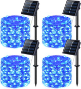 JMEXSUSS Invisible Copper Wire Solar Lights 2 Pack, Clean and Uncluttered Outdoor Lighting for Intentional Patio and Garden Spaces