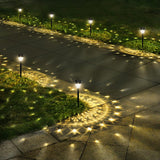Portable Solar Stake Lights for Outdoor Entertaining, Mandala Pattern Waterproof Walkway Lighting 10 Pack