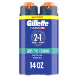 Gillette PRO Shaving Gel for Men – Practical Father's Day Gift Twin Pack, Sensitive Skin Menthol Cooling Shave Gel 14oz Total