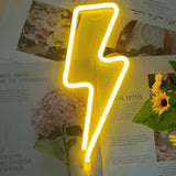 [Brand] Lightning Bolt LED Neon Light – Safe Battery Powered Wall Decor for Kids Bedroom and Playroom, Flexible Silicone Baby Room Night Light