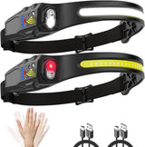 LiupTiuo Rechargeable Headlamp – Motion Sensor Headlight for Trail Running, Hunting & Fishing