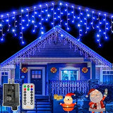 Ollny Child Safe Icicle Lights 29V Low Voltage 504 LED for Kids Bedroom Window and Playroom Holiday Display