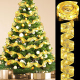 Ouddy Life 100 LED Mesh Ribbon Lights – Bedroom Aesthetic Accent for Holiday Home Styling, Gold and Silver Finishes