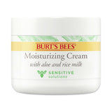 Burt's Bees Calming Night Cream Gift Set – Sensitive Skin Moisturizer with Aloe and Rice Milk, Thoughtful Birthday Present for Her