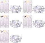 Minetom Fairy Lights Battery Operated – Portable Outdoor Lighting 5 Pack 7FT String Lights for Patio, Camping, and Backyard Dining