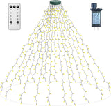 aneeway Cascading Star Tree Lights – Clean Line Holiday Decor for Neutral and Scandinavian Interiors, Warm White