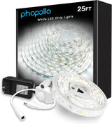 phopollo Dimmable LED Strip – Living Room Shelf and Cabinet Accent Lighting, Daylight or Warm White Glow