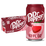 Dr Pepper Strawberries and Cream Soda 12-Pack – Portable Cans for Picnics, Camping, and Backyard Dining