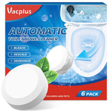 Vacplus Bleach Toilet Bowl Cleaners – Set-and-Forget Bathroom Maintenance, 6-Pack of 30-Day Tablets for Working Parents