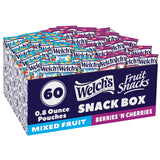 Welch's Fruit Snacks Easter Gift Pack – Mixed Fruit and Berries 'N Cherries Pouches for Filling Easter Eggs and Baskets, Bulk 60 Count
