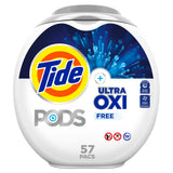 Tide PODS Ultra Oxi Free and Gentle Laundry Detergent Packs, 57 Count – Hypoallergenic Laundry Pods Safe for Nursery and Kids' Rooms