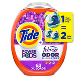 Tide Power Pods with Febreze Laundry Detergent Pacs for Family Laundry Rooms, Stain-Fighting for School Uniforms