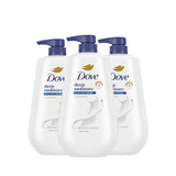 Dove Body Wash Deep Moisture Pump 3 Pack – Gentle Family Body Wash for Kids Bath Time and Shared Bathroom Sensitive Skin Care