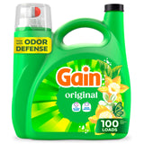 Gain Liquid Laundry Detergent Original Scent for Bath Time Linens, 100 Load Laundry Soap