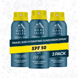 Oars + Alps Mineral SPF 50 Spray for Hiking, Running, and Cycling, Sweat Resistant Outdoor Sun Care