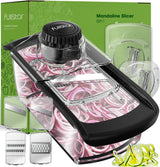 Fullstar Mandoline Slicer with Safety Glove and Fingerguard – Family-Safe Veggie Cutter for Busy Parents, BPA-Free White 6-in-1
