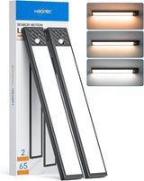 HIBOITEC Task Lighting Bar – Focus-Friendly Rechargeable Under-Cabinet Light for Home Office Prep, 5-Level Dim 2-Pack