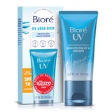 Biore UV Aqua Rich Sunscreen SPF 50 – Streamlined Moisturizer, Primer and SPF in a Single Neutral-Toned Bottle