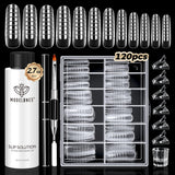 Modelones Poly Gel Slip Solution & Dual-Ended Brush – Beginner Nail Extension Kit for First-Time DIY Manicures at Home