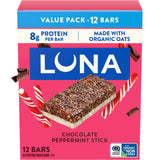 LUNA Bar Chocolate Peppermint Stick – Quick Desk Snack for Focused Workdays, Individually Wrapped Protein Bars 12 Pack