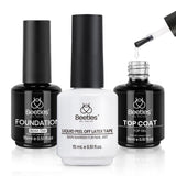 Beetles Clear Gel Top and Base Coat Set - Simple Two Step Manicure, Natural Nail Enhancement Only