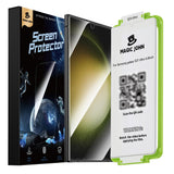 MAGIC JOHN Samsung Galaxy S23 Ultra Screen Protector 2 Pack – PET Film Fingerprint ID Compatible, Shock Resistant 3D Curved Bubble Free for Everyday Drop and Scratch Safety