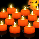 Mini Pumpkin Flameless Votives – Autumn Bedroom Decor and Dining Table Ambiance, Warm Flicker Finish in Classic Orange
