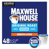 Maxwell House Original Roast K-Cup Pods for Remote Workdesk Ritual, Single-Serve Medium Roast for Distraction-Free Mornings
