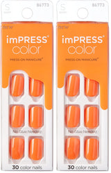 KISS imPRESS No Glue Press On Nails – Non Toxic Manicure for Self Care Night Routines, Gentle on Natural Nails