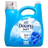 Downy Soft 2 in 1 Fabric Softener Liquid Cool Cotton, 150 Loads, Hotel-Style Bedding and Guest Room Linen Freshener with Lasting Scent