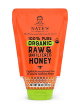 Nate's Organic Raw Honey – Thoughtful Gourmet Gift for Tea Lovers, Golden Drizzle for Birthday and Holiday